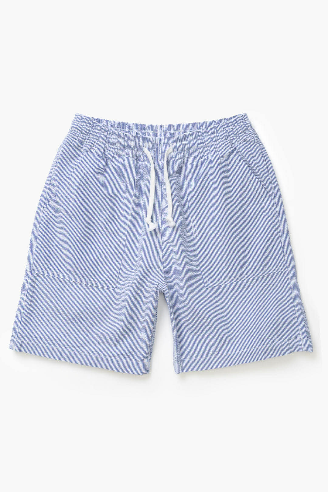 SERVICE WORKS SEERSUCKER CHEF SHORTS - NAVY STRIPE