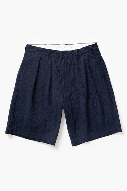 SERVICE WORKS SEERSUCKER PART TIMER SHORTS - DARK NAVY