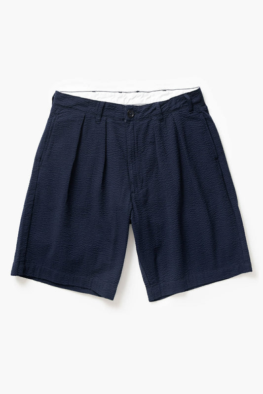 SERVICE WORKS SEERSUCKER PART TIMER SHORTS - DARK NAVY