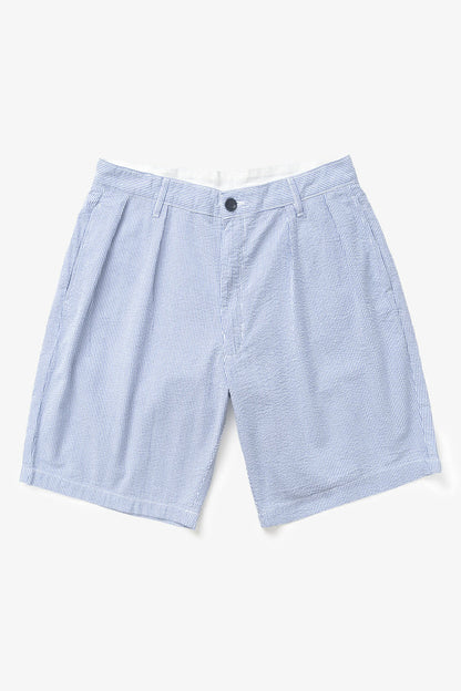 SERVICE WORKS SEERSUCKER PART TIMER SHORTS - NAVY STRIPE