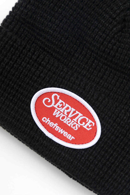 SERVICE WORKS WAFFLE PATCH BEANIE - BLACK