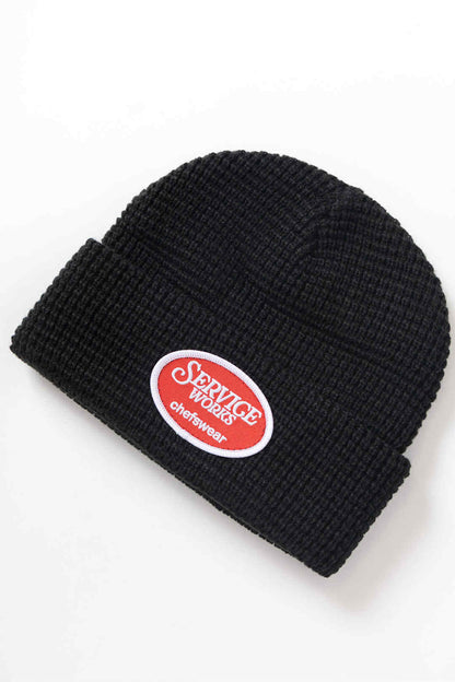 SERVICE WORKS WAFFLE PATCH BEANIE - BLACK