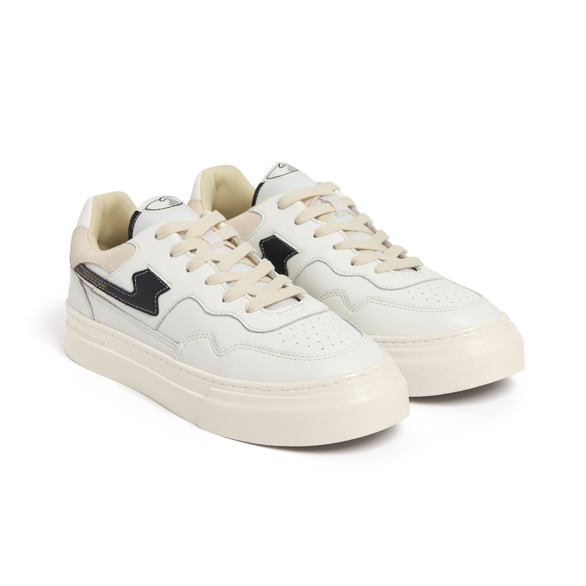 STEPNEY WORKERS CLUB PEARL S-STRIKE LEATHER - WHITE / BLACK