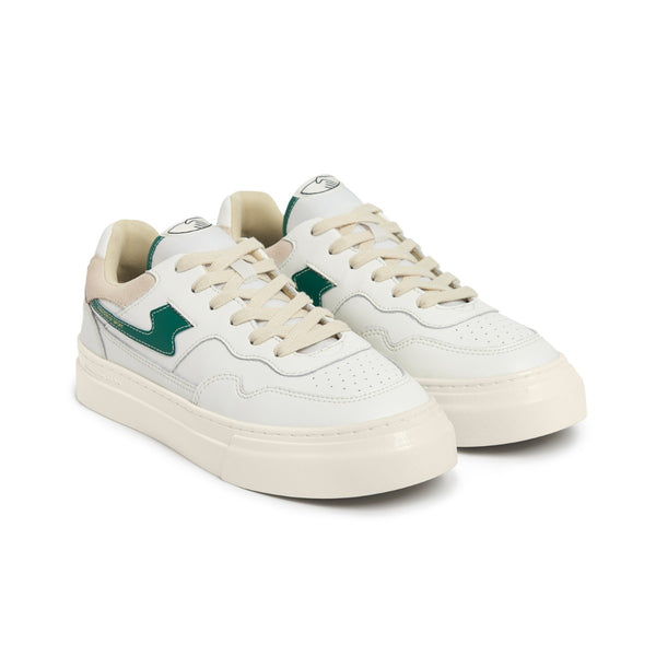 STEPNEY WORKERS CLUB PEARL S-STRIKE LEATHER - WHITE / GREEN
