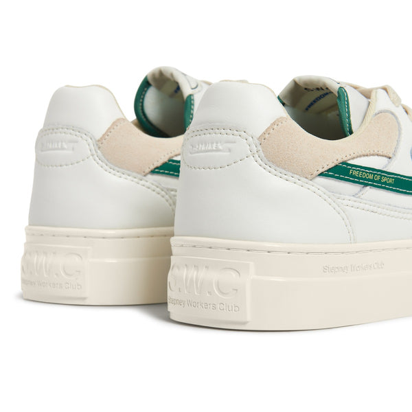 STEPNEY WORKERS CLUB PEARL S-STRIKE LEATHER - WHITE / GREEN