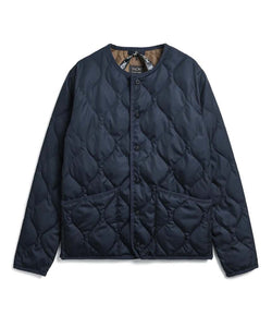 TAION MILITARY U NECK BUTTON JACKET - NAVY