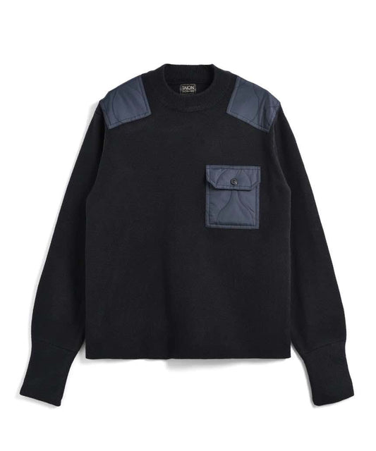 TAION MILITARY CREW NECK KNIT - NAVY