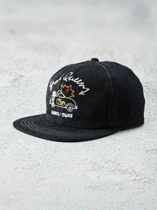 THE FLAT HEAD FN-HC008 HEADWEAR DENIM TRACKER CAP - BLUE
