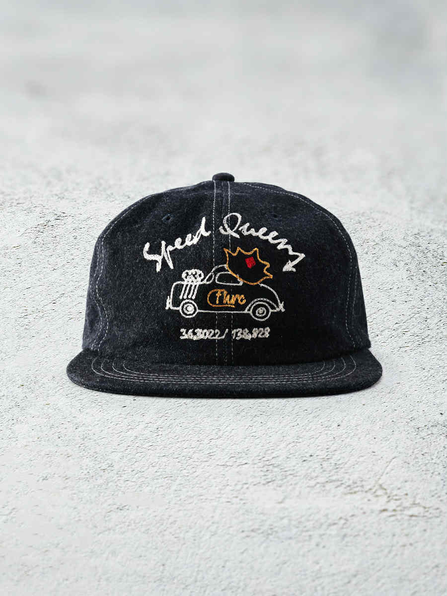 THE FLAT HEAD FN-HC008 HEADWEAR DENIM TRACKER CAP - BLUE