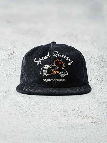 THE FLAT HEAD FN-HC008 HEADWEAR DENIM TRACKER CAP - BLUE