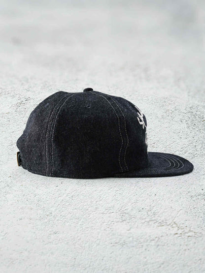 THE FLAT HEAD FN-HC008 HEADWEAR DENIM TRACKER CAP - BLUE