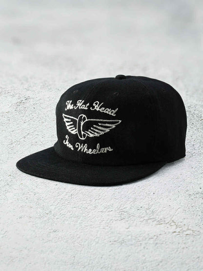 THE FLAT HEAD FN-HC007 HEADWEAR DENIM TRACKER CAP - BLACK