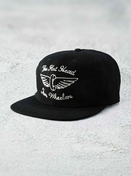 THE FLAT HEAD FN-HC007 HEADWEAR DENIM TRACKER CAP - BLACK