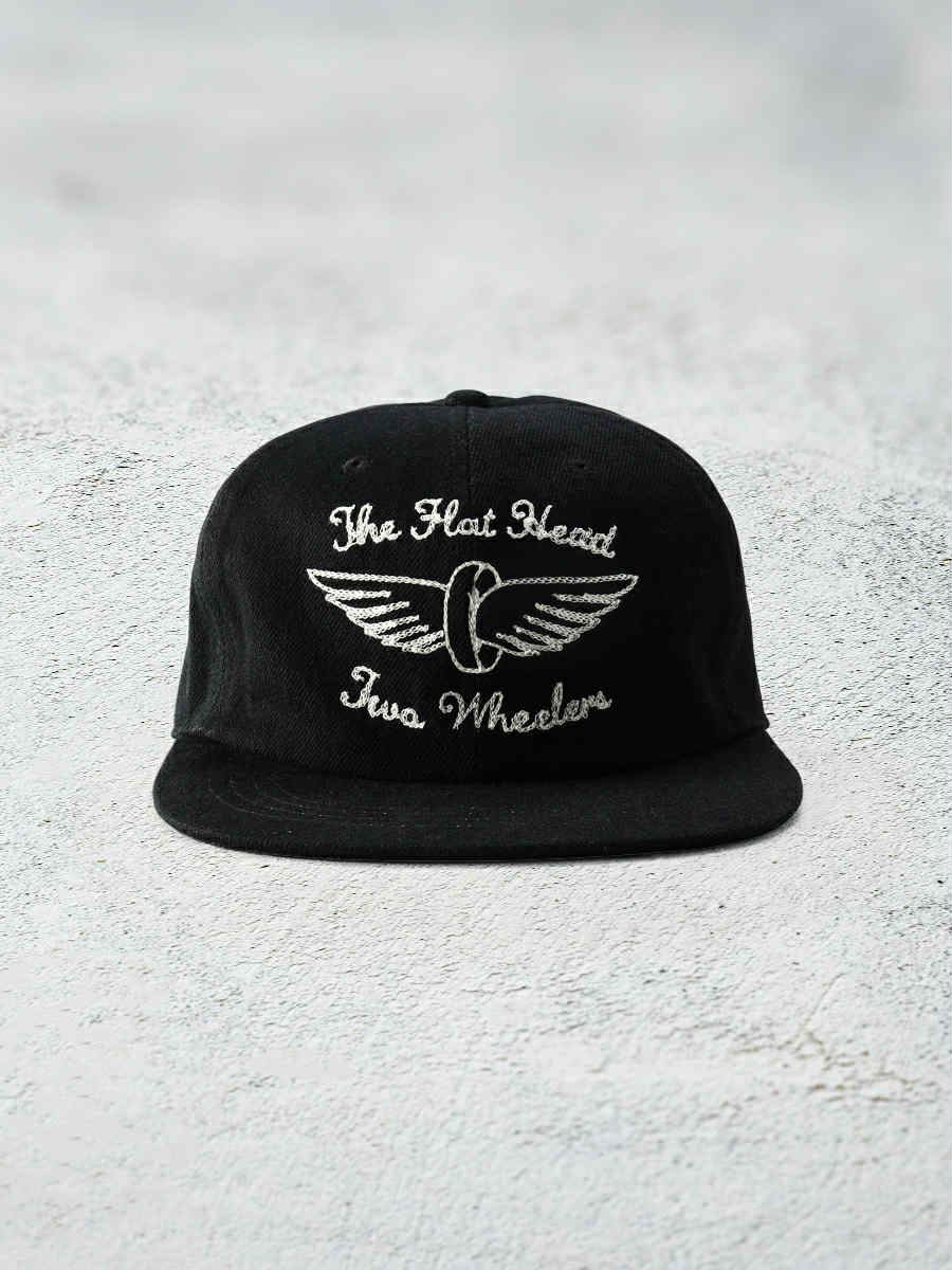 THE FLAT HEAD FN-HC007 HEADWEAR DENIM TRACKER CAP - BLACK