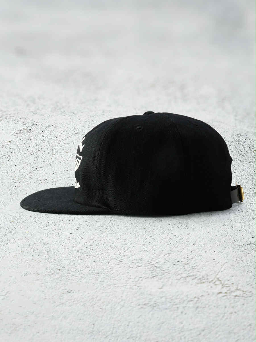 THE FLAT HEAD FN-HC007 HEADWEAR DENIM TRACKER CAP - BLACK