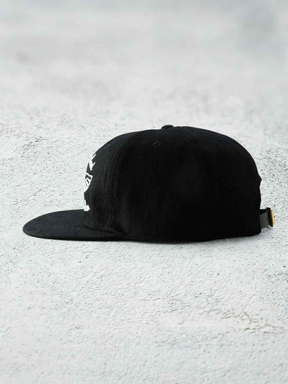 THE FLAT HEAD FN-HC007 HEADWEAR DENIM TRACKER CAP - BLACK