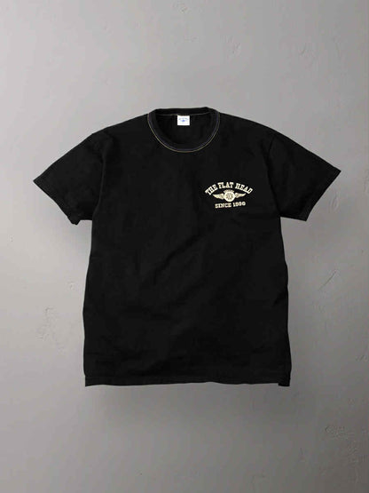 THE FLAT HEAD FN-THC202- T-SHIRT FLYING WHEELS - BLACK
