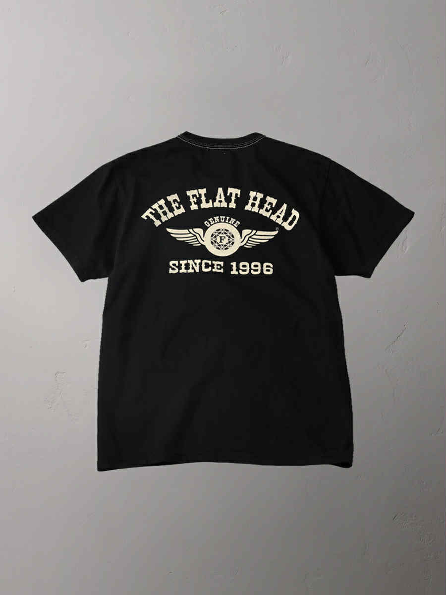 THE FLAT HEAD FN-THC202- T-SHIRT FLYING WHEELS - BLACK