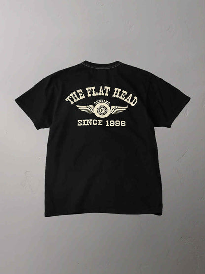 THE FLAT HEAD FN-THC202- T-SHIRT FLYING WHEELS - BLACK