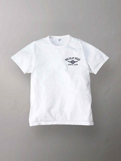 THE FLAT HEAD FN-THC202- T-SHIRT FLYING WHEELS - WHITE