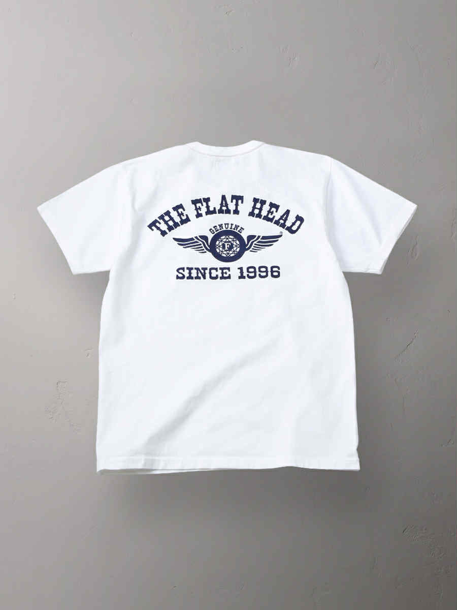 THE FLAT HEAD FN-THC202- T-SHIRT FLYING WHEELS - WHITE