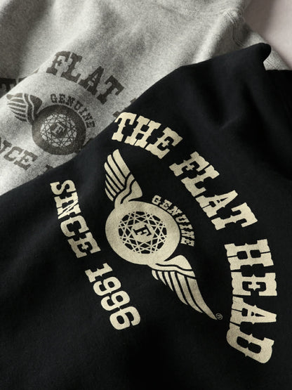 THE FLAT HEAD HOODIE FLYING WHEELS - BLACK