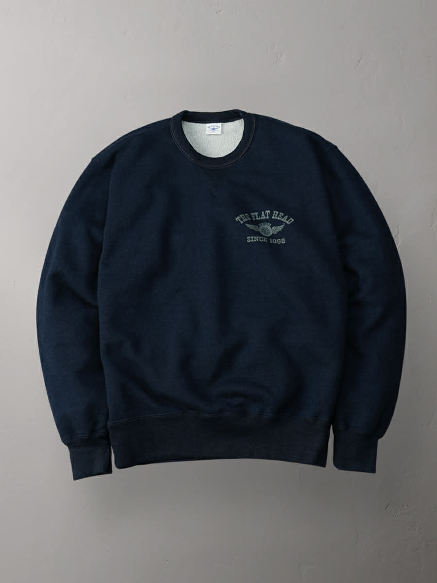 THE FLAT HEAD SWEATSHIRT FLYING WHEEL - INDIGO