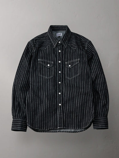 THE FLAT HEAD 10 OZ WABASH SLUB DENIM WESTERN SHIRT - INDIGO