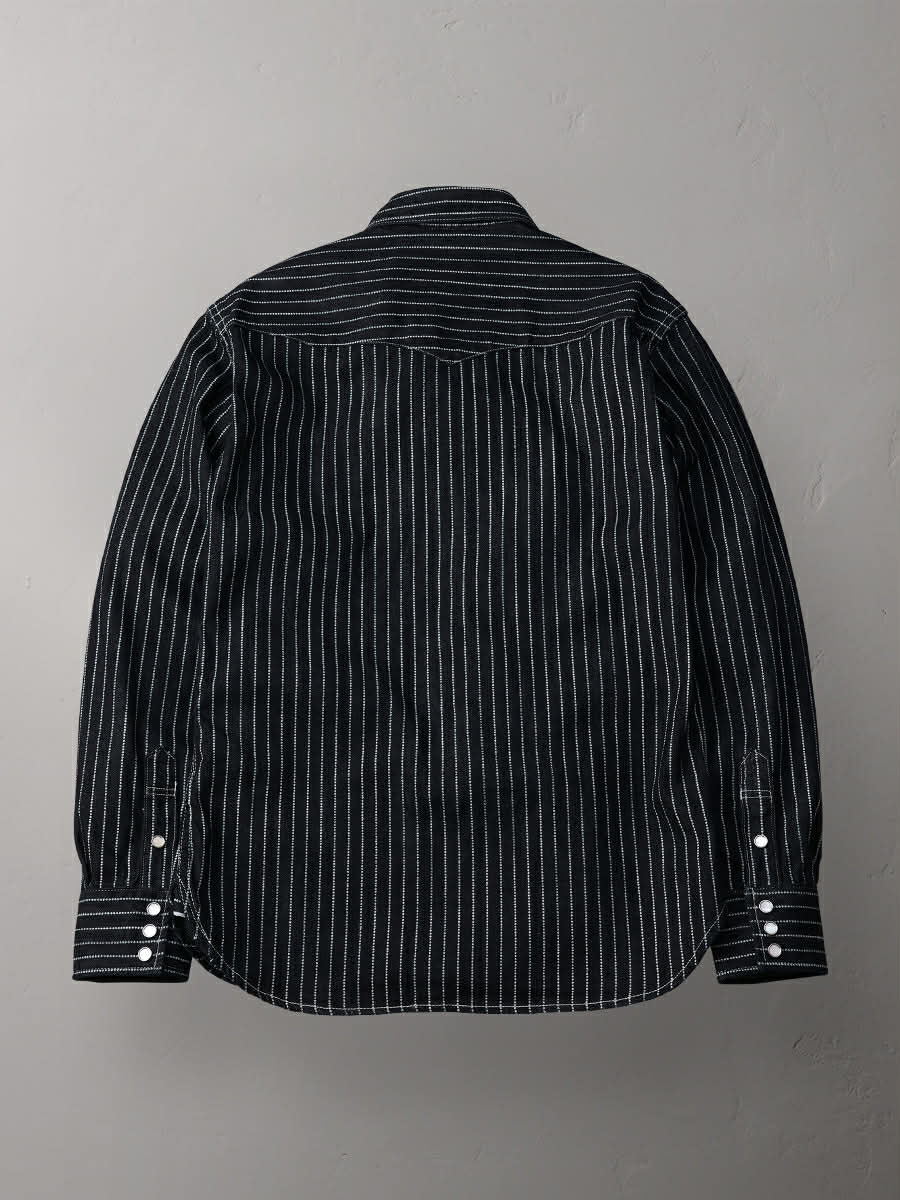 THE FLAT HEAD 10 OZ WABASH SLUB DENIM WESTERN SHIRT - INDIGO