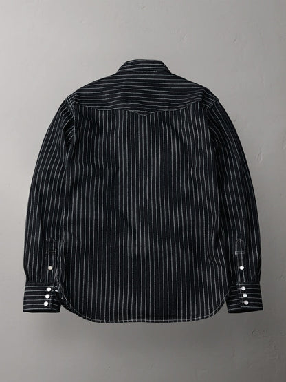 THE FLAT HEAD 10 OZ WABASH SLUB DENIM WESTERN SHIRT - INDIGO