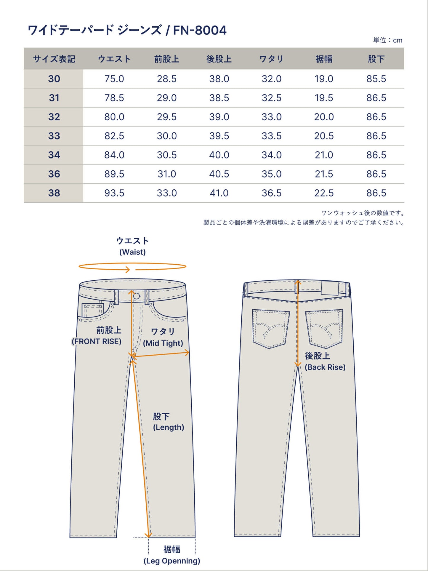 THE FLAT HEAD FN-8004 18OZ SELVEDGE JEANS WIDE TAPERED - INDIGO