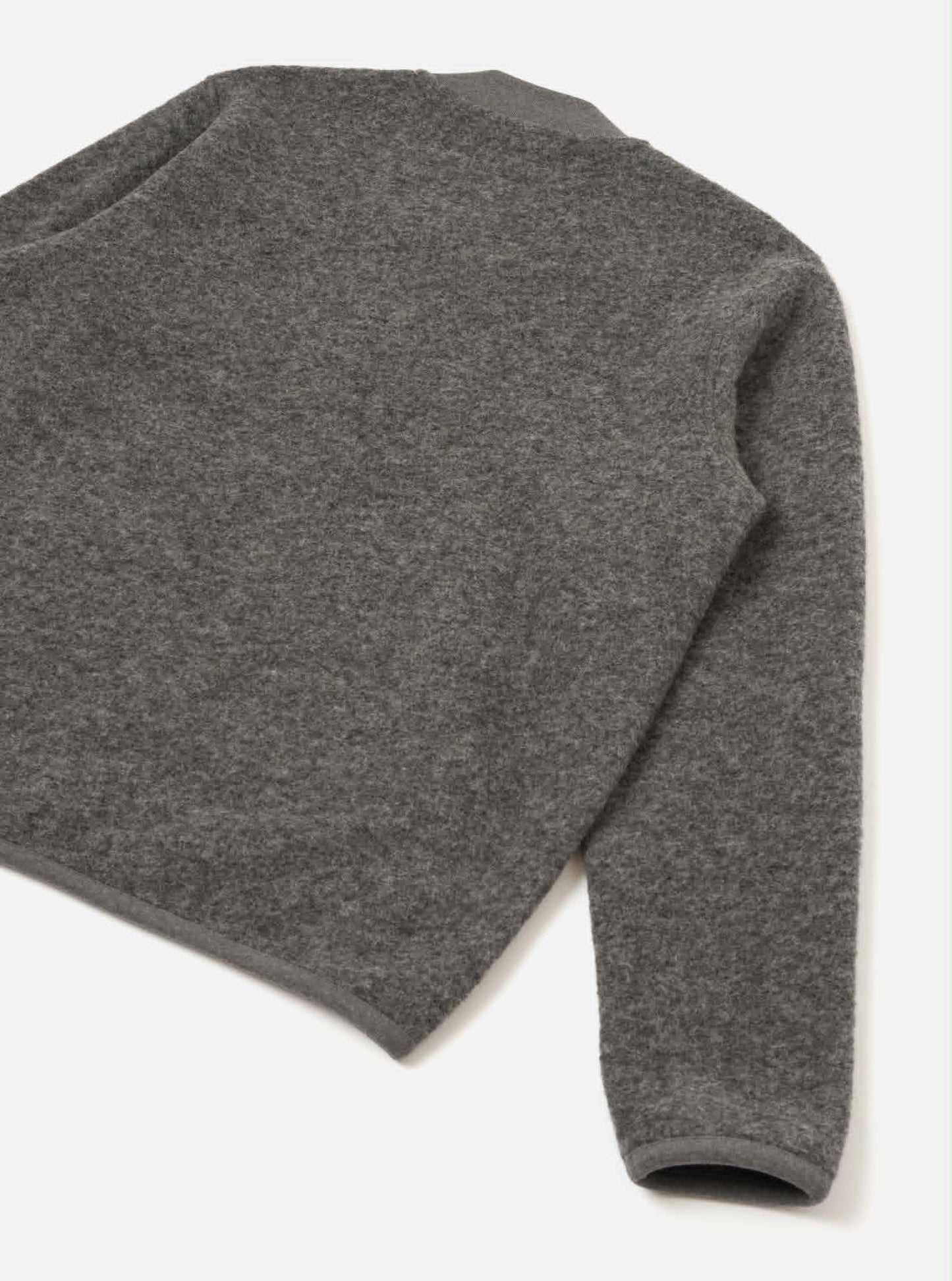 UNIVERSAL WORKS ZIP BOMBER WOOL FLEECE - GREY MARL