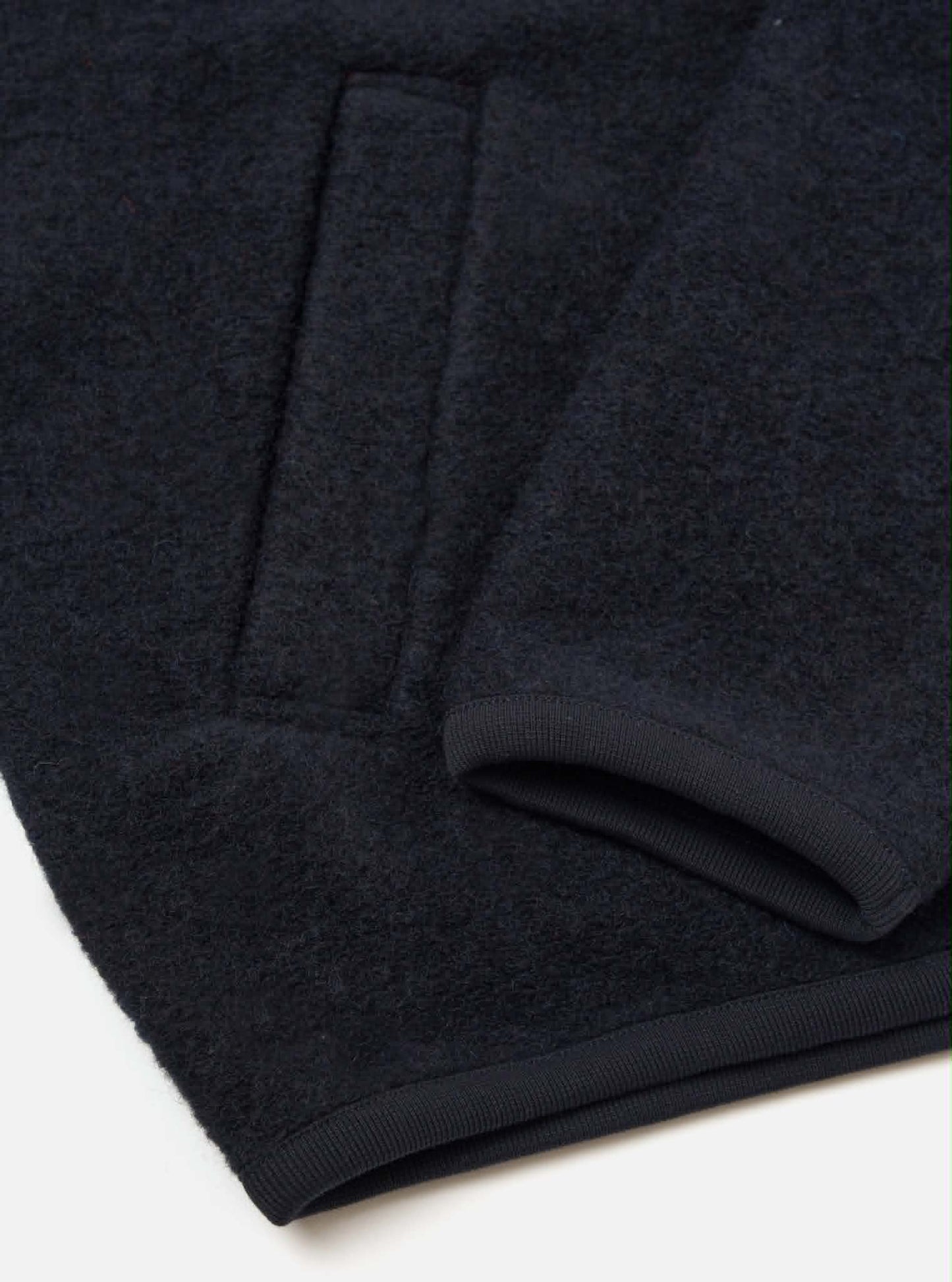 UNIVERSAL WORKS ZIP BOMBER WOOL FLEECE - NAVY