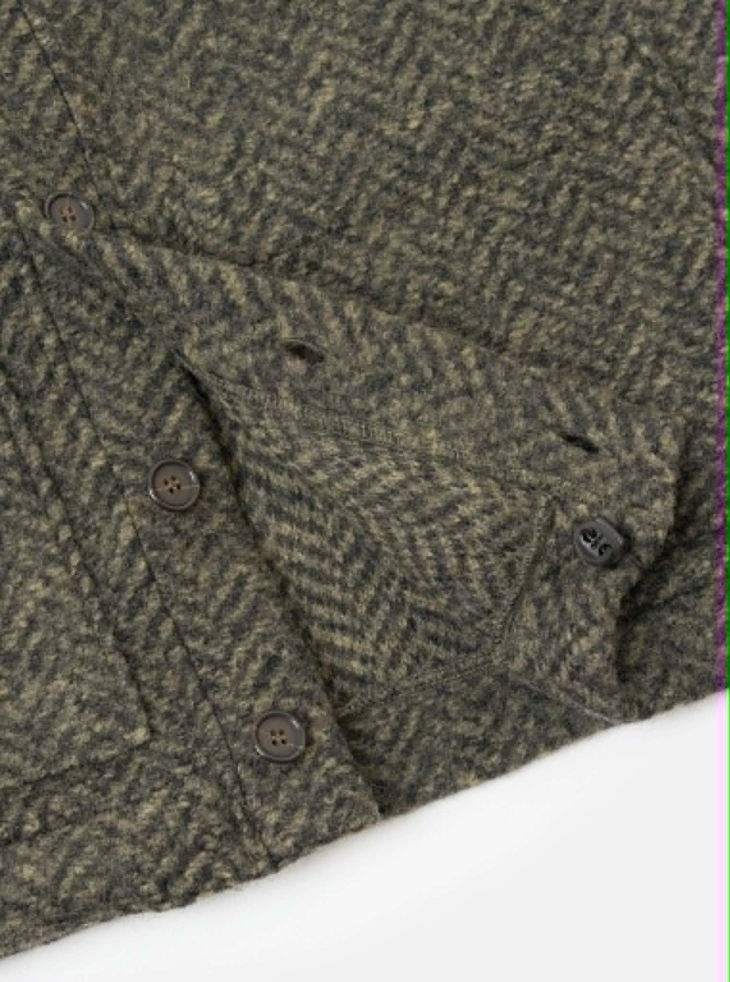 UNIVERSAL WORKS ADVANCE CARDIGAN RAVEN FLEECE - OLIVE