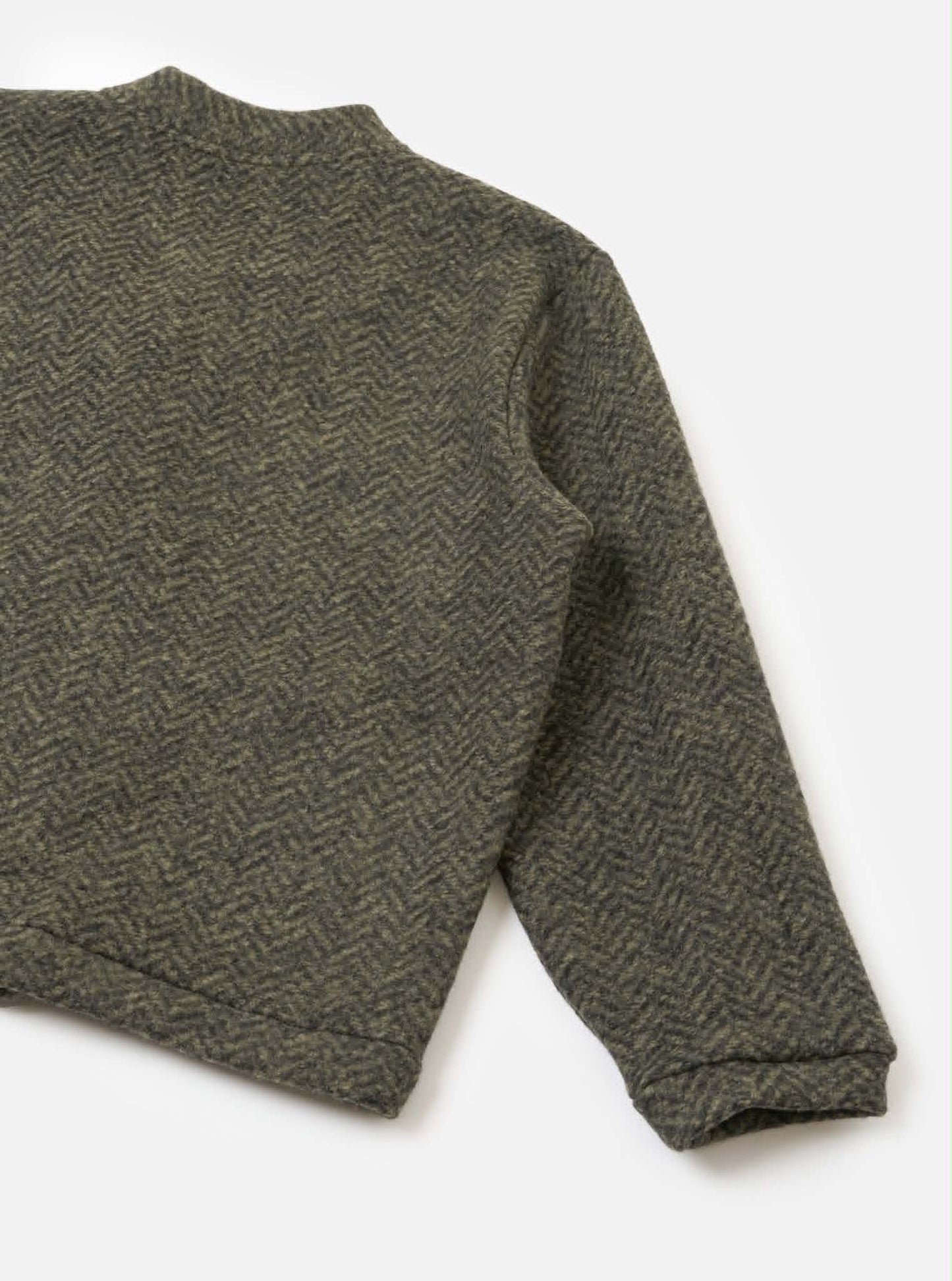 UNIVERSAL WORKS ADVANCE CARDIGAN RAVEN FLEECE - OLIVE