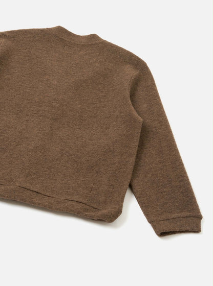 UNIVERSAL WORKS ADVANCE CARDIGAN WOOL FLEECE - BROWN MARL