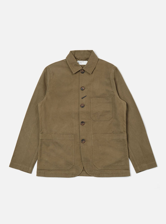 UNIVERSAL WORKS BAKERS CHORE JACKET NEBRASKA COTTON - OLIVE