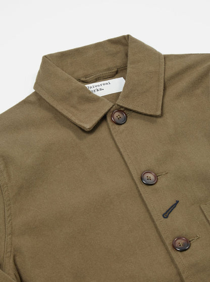 UNIVERSAL WORKS BAKERS CHORE JACKET NEBRASKA COTTON - OLIVE