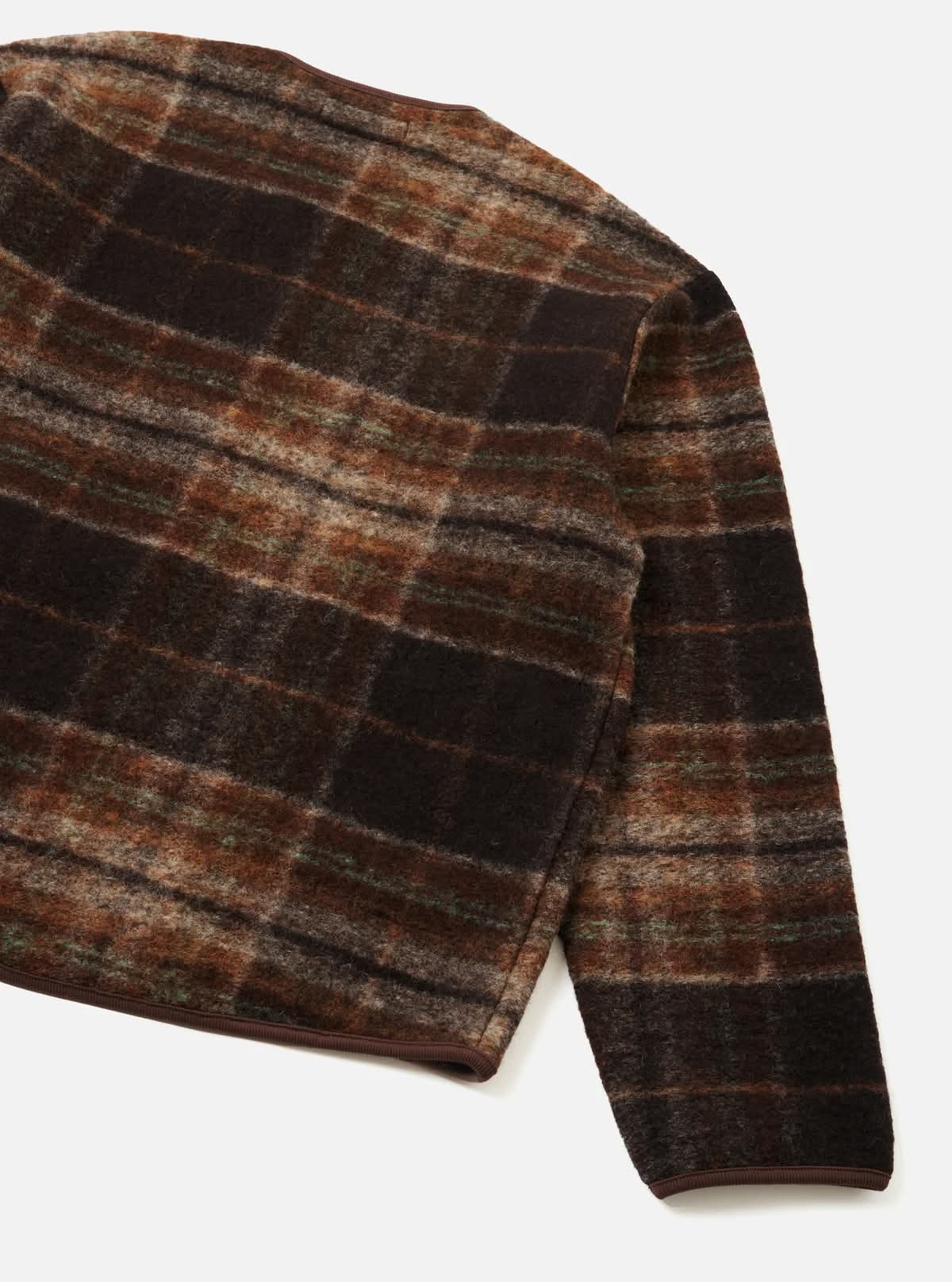 UNIVERSAL WORKS MILITARY LINER JACKET WOOL FLEECE - BROWN PINO