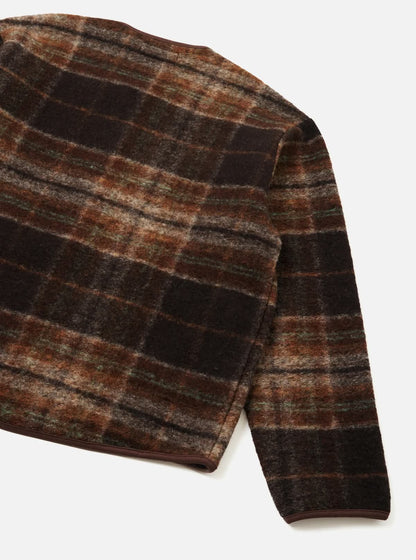 UNIVERSAL WORKS MILITARY LINER JACKET WOOL FLEECE - BROWN PINO