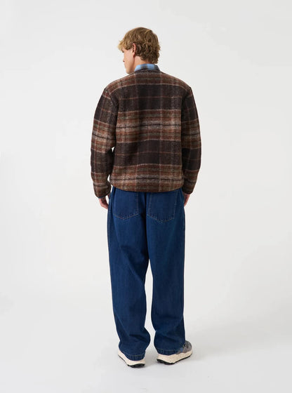 UNIVERSAL WORKS MILITARY LINER JACKET WOOL FLEECE - BROWN PINO