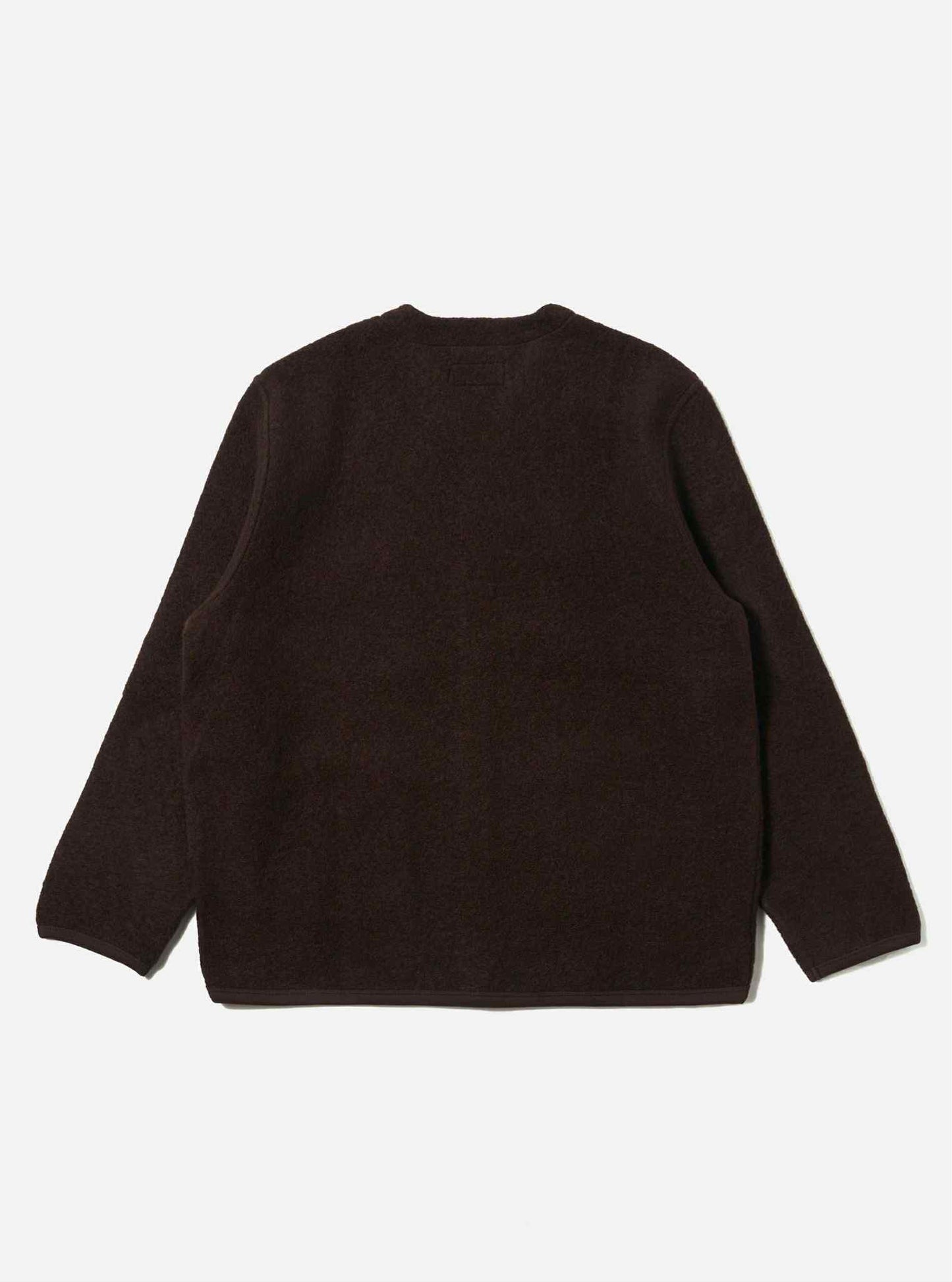 UNIVERSAL WORKS CARDIGAN WOOL FLEECE - BROWN