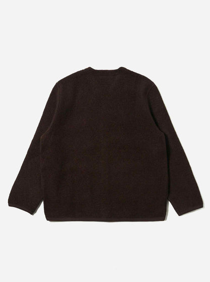 UNIVERSAL WORKS CARDIGAN WOOL FLEECE - BROWN