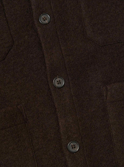 UNIVERSAL WORKS CARDIGAN WOOL FLEECE - BROWN
