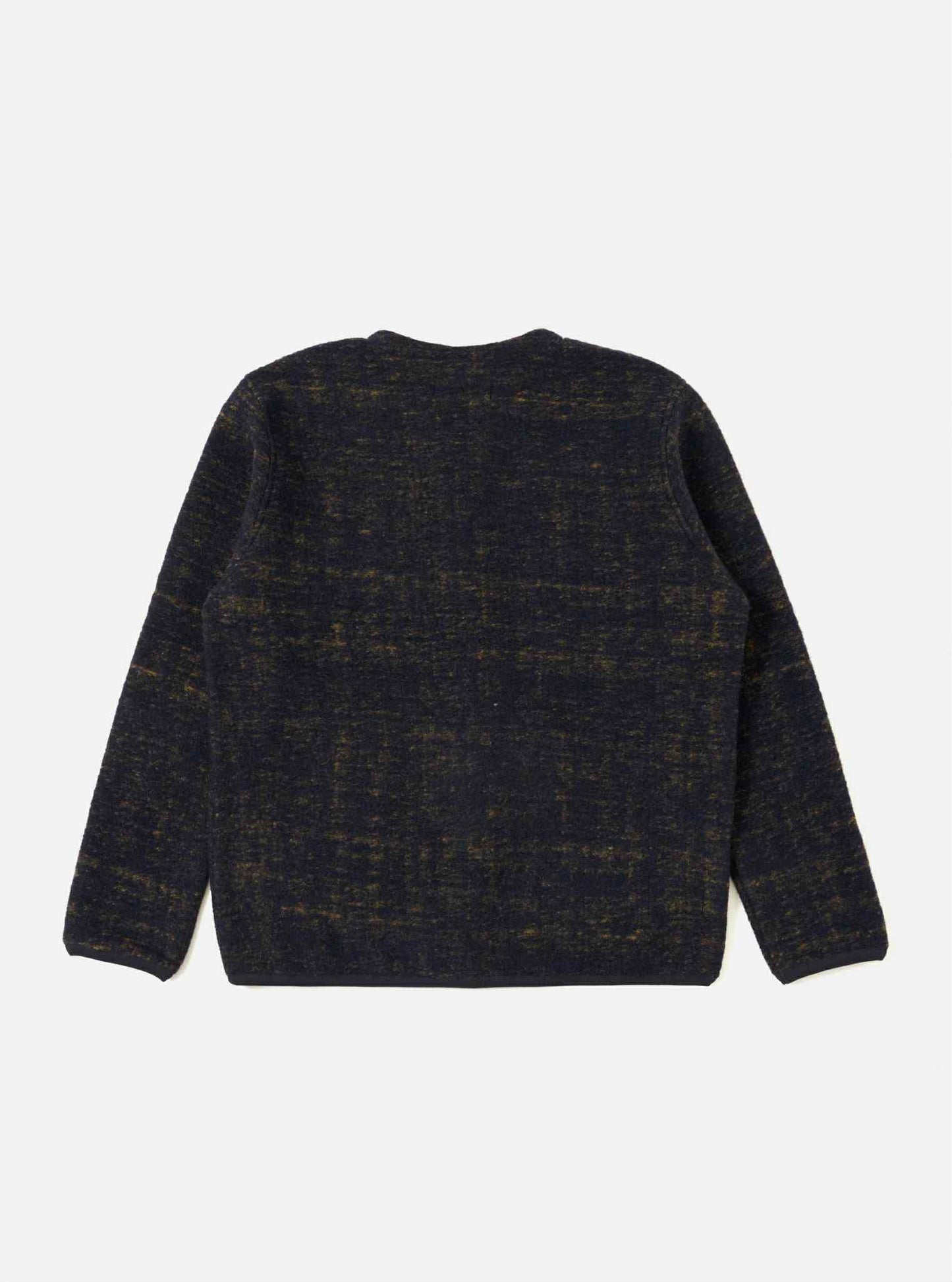 UNIVERSAL WORKS CARDIGAN MARBLE FLEECE - NAVY