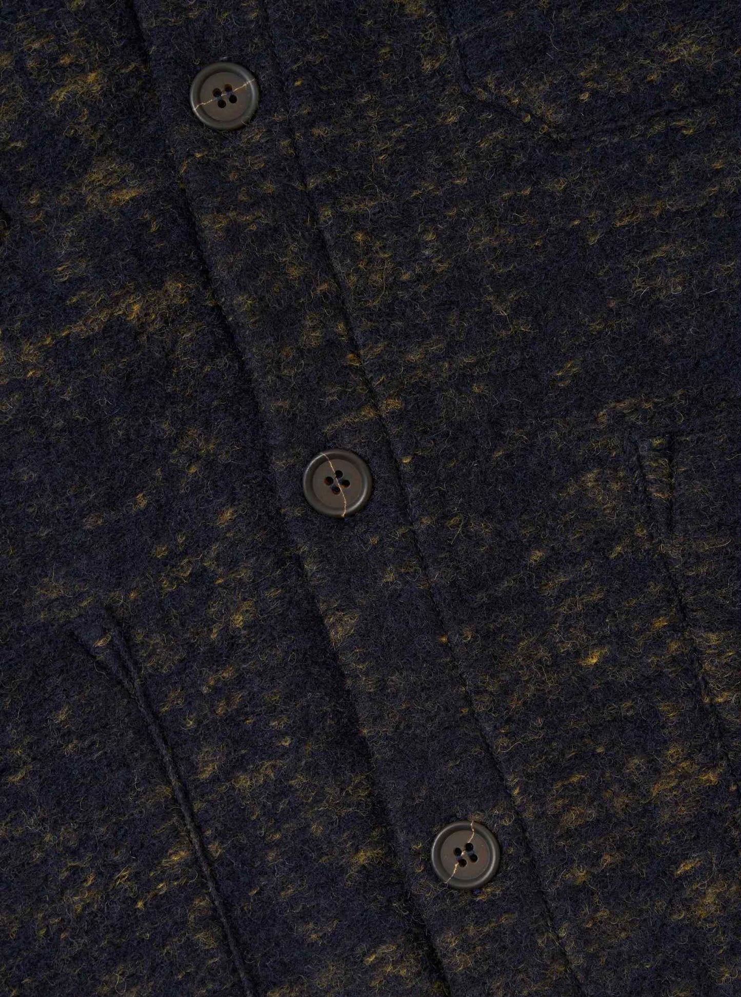 UNIVERSAL WORKS CARDIGAN MARBLE FLEECE - NAVY