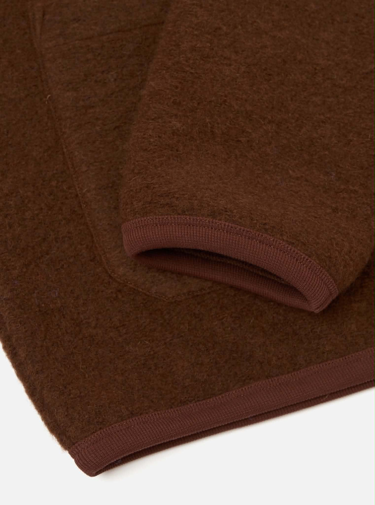 UNIVERSAL WORKS CARDIGAN WOOL FLEECE - CACAO