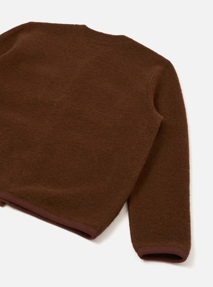 UNIVERSAL WORKS CARDIGAN WOOL FLEECE - CACAO