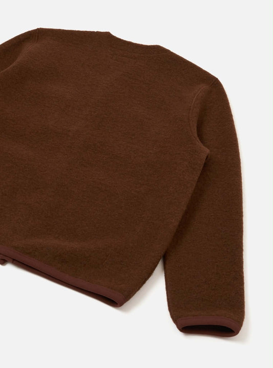 UNIVERSAL WORKS CARDIGAN WOOL FLEECE - CACAO