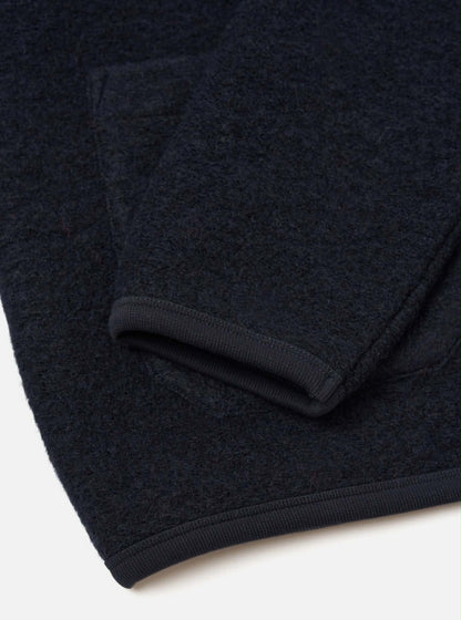 UNIVERSAL WORKS CARDIGAN WOOL FLEECE - NAVY